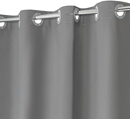 No Hook PEVA Shower Curtain or Liner, Standard Size 71x74, Dark Gray