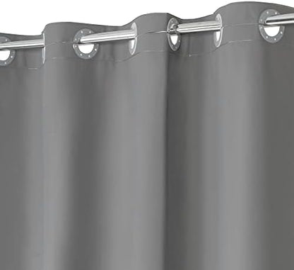 No Hook PEVA Shower Curtain or Liner, Standard Size 71x74, Dark Gray