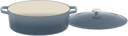 Cuisinart Chef's Classic Enameled Cast Iron Dutch Oven with Lid, Porcelain Enameled Interior, Oven Safe, Induction Compatible, 7-Quart, Oval, Gradient Navy