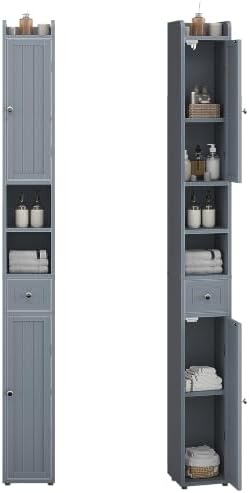 ChooChoo Narrow Bathroom Storage Cabinet with Adjustable Shelves and Drawer