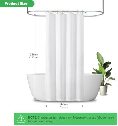eachope Stall Waterproof Fabric Shower Curtain Liner,54x72 Inch White