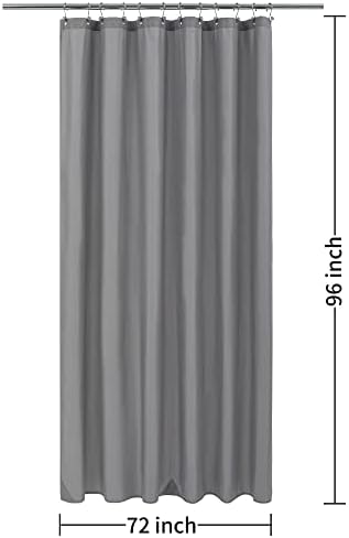 ALYVIA SPRING 72x96 Extra Long Waterproof Fabric Shower Curtain Liner Grey