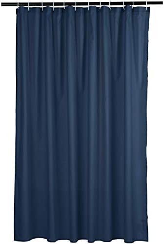 Amazon Basics Waffle Weave Bathroom Shower Curtain, 100% Polyester, 72" x 72", Navy Blue