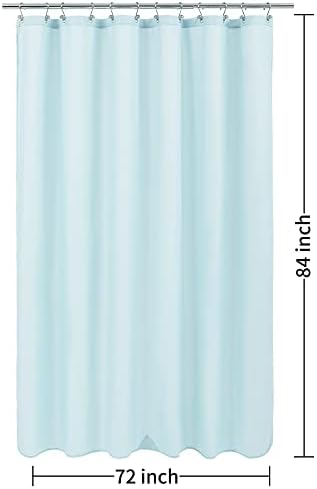 ALYVIA SPRING Extra Long Waterproof Fabric Shower Curtain Liner Blue, 72x84