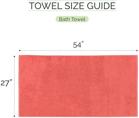 Elegant Comfort 100% Turkish Cotton Corduroy Ribbed Luxury Soft 2 Pack Bath Towels 27 x 54 Inch - Ultra Plush, Absorbent, Quick Dry, Hotel Spa Quality Towels for Bathroom Essentials, Coral