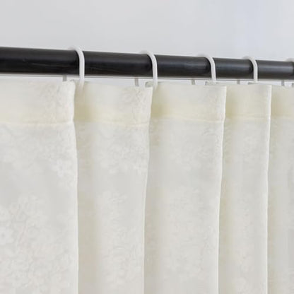 TUDECO Extra Long Ivory Lace Shower Curtain for Bathroom, 72W x 84L Inch