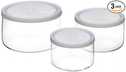 Simax Round Glass Containers With Lids: Airtight Borosilicate Meal Prep Containers 3 Pcs