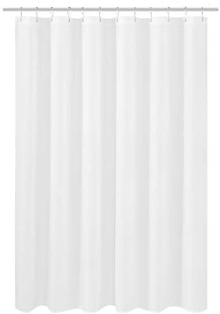 N&Y HOME Fabric Shower Curtain Liner Shorter Size 70 x 68 inches, White