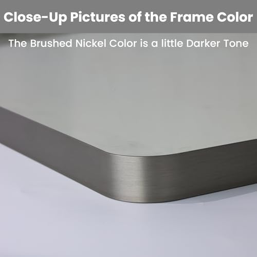 LOAAO 84X32 Inch Brushed Nickel Bathroom Mirror