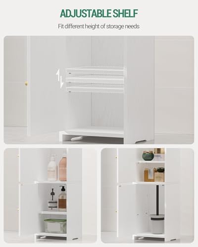 Hzuaneri Bathroom Storage Cabinet, Small Corner Floor Cabinet with 2 Doors