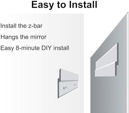 Frameless Wall Mirror Beveled Edge 48” x 30“ Bathroom Mirror for Over Sink