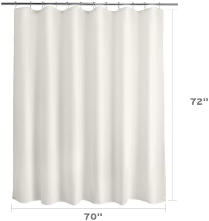 Titanker Fabric Shower Curtain Liner Washable, 70 x 72 Inches, Cream Shower Liner Fabric with 2 Magnets, Bathroom Polyester Shower Liner Waterproof Soft Lightweight, Cream