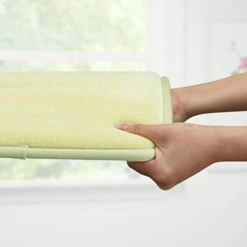 Memory Foam Bath Mat Non Slip Absorbent Super Cozy Velvet Bathroom Rug Carpet (22 inches X 42 inches, Lime)