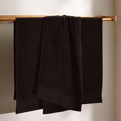 GLAMBURG Ultra Soft 4 Pack Oversized Bath Towel Set 27x54 inches, 100% Cotton Bath Towels, Highly Absorbant Compact Quickdry & Lightweight Towel, Ideal for Gym Travel Camp Pool - Chocolate Brown