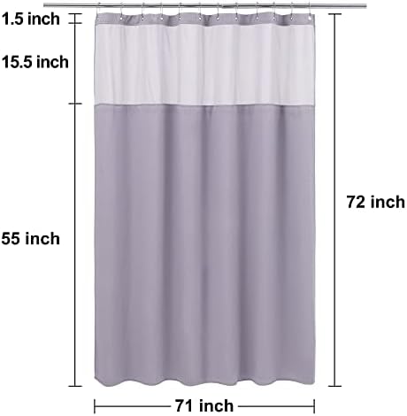 N&Y HOME Waffle Weave Shower Curtain with Snap-in Liner 71x72, Lavender