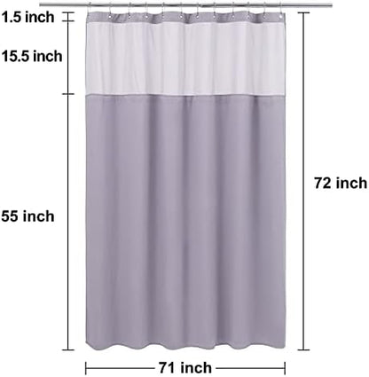 N&Y HOME Waffle Weave Shower Curtain with Snap-in Liner 71x72, Lavender