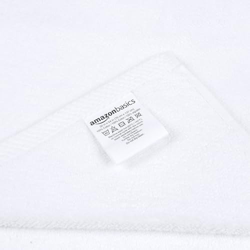 Amazon Basics 2-Piece Quick-Dry Oversize Bath Towel, 100% Cotton, 54" x 30", White
