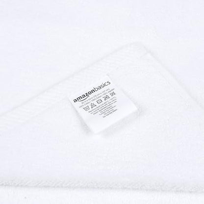 Amazon Basics 2-Piece Quick-Dry Oversize Bath Towel, 100% Cotton, 54" x 30", White
