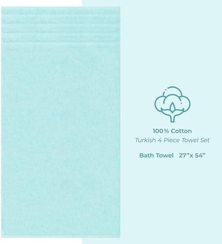 American Soft Linen 100% Cotton Luxury Turkish Towels, 4 PC Bath Towel Set
