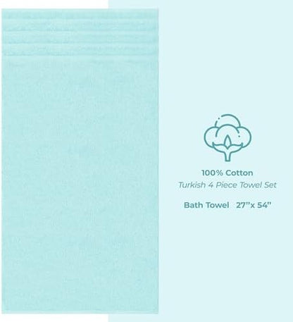 American Soft Linen 100% Cotton Luxury Turkish Towels, 4 PC Bath Towel Set