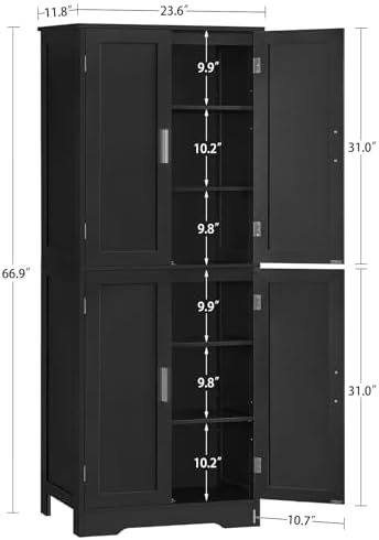 TEENFON Storage Cabinet with Doors & Adjustable Shelf