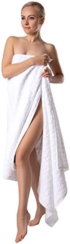 BAGNO MILANO Turkish Cotton Bath Towels, Hand Towels - Soft Plush Jacquard Collection Luxury Towels Set (White, Towel Set of 3)