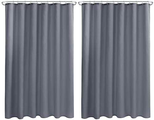 Nasitos Fabric Shower Curtain Liners with Magnets 2 Pcs 72X78 Inch Grey