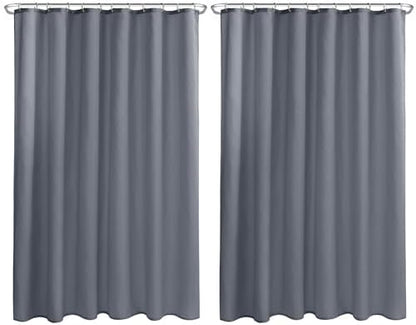 Nasitos Fabric Shower Curtain Liners with Magnets 2 Pcs 72X78 Inch Grey
