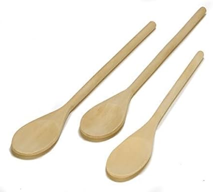 Imusa Wooden Spoons 3-Piece, Maplewood, Non-Scratch, For Cooking, 3 count (Pack of 12)