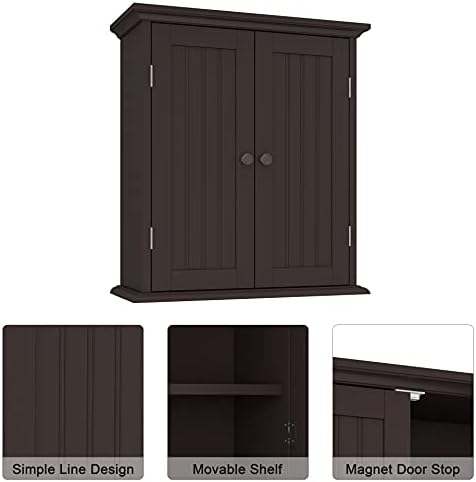 ChooChoo Bathroom Wall Cabinet with 2 Doors, Over The Toilet