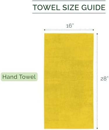 Elegant Comfort Luxury 100% Turkish Cotton Corduroy Ribbed 4 Pack Hand Towel Set 16 x 28 Inch - Absorbent, Super Soft, Quick Dry, Premium Towels for Bathroom, Gym, Spa and Hotel Use, Yellow
