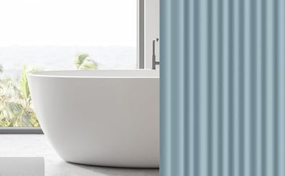 EHZNZIE Stone Blue Shower Curtain Liner 72x72, PEVA Waterproof Bath Curtain, No Chemical Smell, 3 Weighted Magnets, Durable with Rustproof Metal Grommets