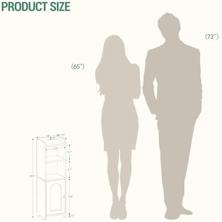 Hzuaneri Bathroom Storage Cabinet, Narrow Toilet Paper Cabinets with Doors