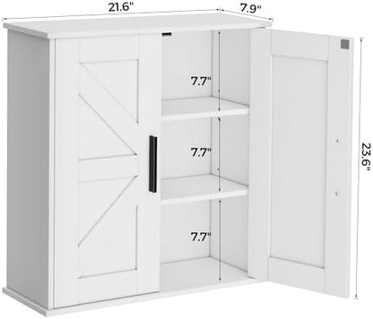 Homleke Bathroom Wall Cabinet, Medicine Cabinet with Adjustable Shelves