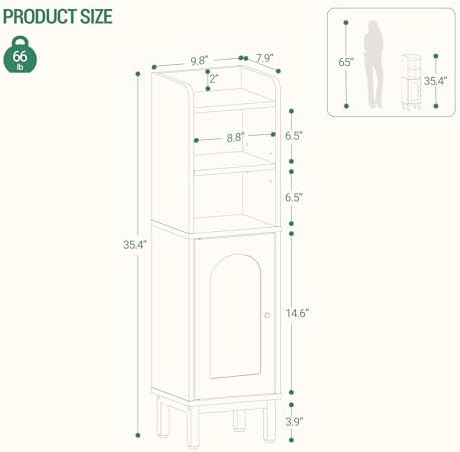 Hzuaneri Bathroom Storage Cabinet, Small Corner Floor Cabinet