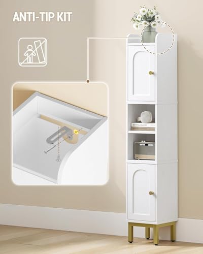 Hzuaneri Slim Bathroom Storage Cabinet, Narrow Bathroom Organizers,2 Doors