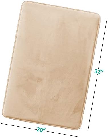 Clara Clark Bathroom Rugs, Velvet Memory Foam Bath Mat, Non-Slip, Machine Washable Bath Rugs - Dries Quickly, Ultra Soft Plush Bath Mats for Bathroom, 20 x 32, Cream