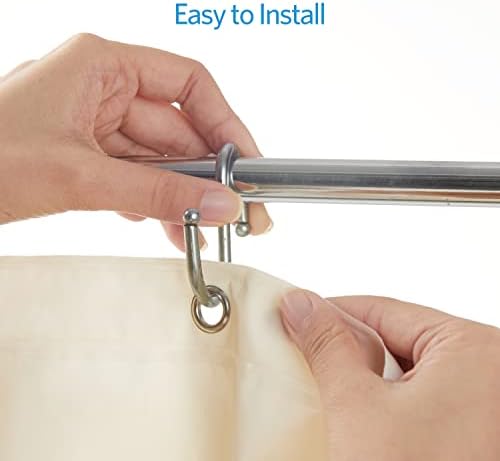 EHZNZIE Beige Shower Curtain Liner 72x72, PEVA Waterproof Bath Curtain, No Chemical Smell, 3 Weighted Magnets, Durable with Rustproof Metal Grommets