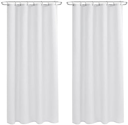 Nasitos Fabric Shower Curtain Liners with Magnets 2 Pcs 54X78 Inch White