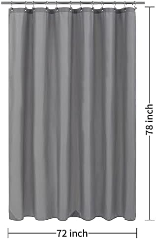 ALYVIA SPRING 72x78 Long Waterproof Fabric Shower Curtain or Liner Grey