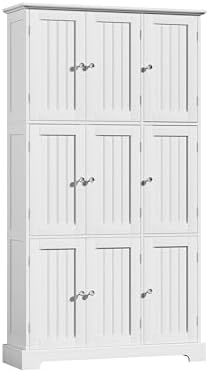 ChooChoo 63.2" Tall Bathroom Storage Cabinet with 9 Doors