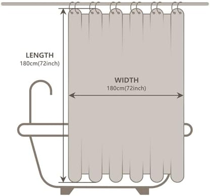 EurCross Waterproof Brown Plastic Shower Curtain with 5 Bottom Magnets, 4G Clear PEVA Shower Curtain Liner for Bathroom 72x72 inches