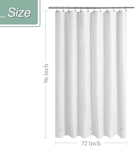 Mrs Awesome 72x96 Extra Long Shower Curtain Liner White