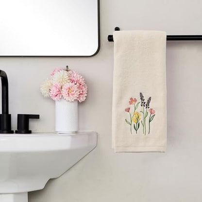 SKL Home Meadow Bouquet Hand Towel Set-2pc, Embroidered, Natural