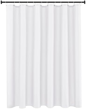 Fabric Shower Curtain Liner 72x72 Inch-White Waterproof Bathroom Curtains