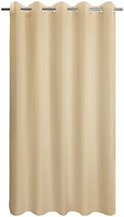 River Dream Extra Long Shower Curtain No Hooks or Liner Needed, Beige