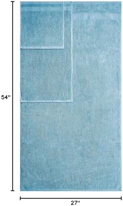 American Veteran Towel, 6 Piece Towel Set for Bathroom, 100% Cotton Turkish Bathroom Towels, 2 Bath Towels 2 Hand Towels 2 Washcloths, Sky Blue
