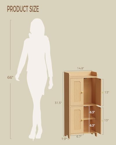 BEWISHOME Small Floor Cabinet,Toilet Paper Storage,Bathroom Storage Cabinet