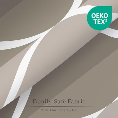 Gelbchu Geometric Shower Curtain for Bathroom, Light Gray Brown, 72x72