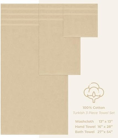 American Soft Linen 100% Cotton Luxury Turkish Towels, 3 Piece Towel Set